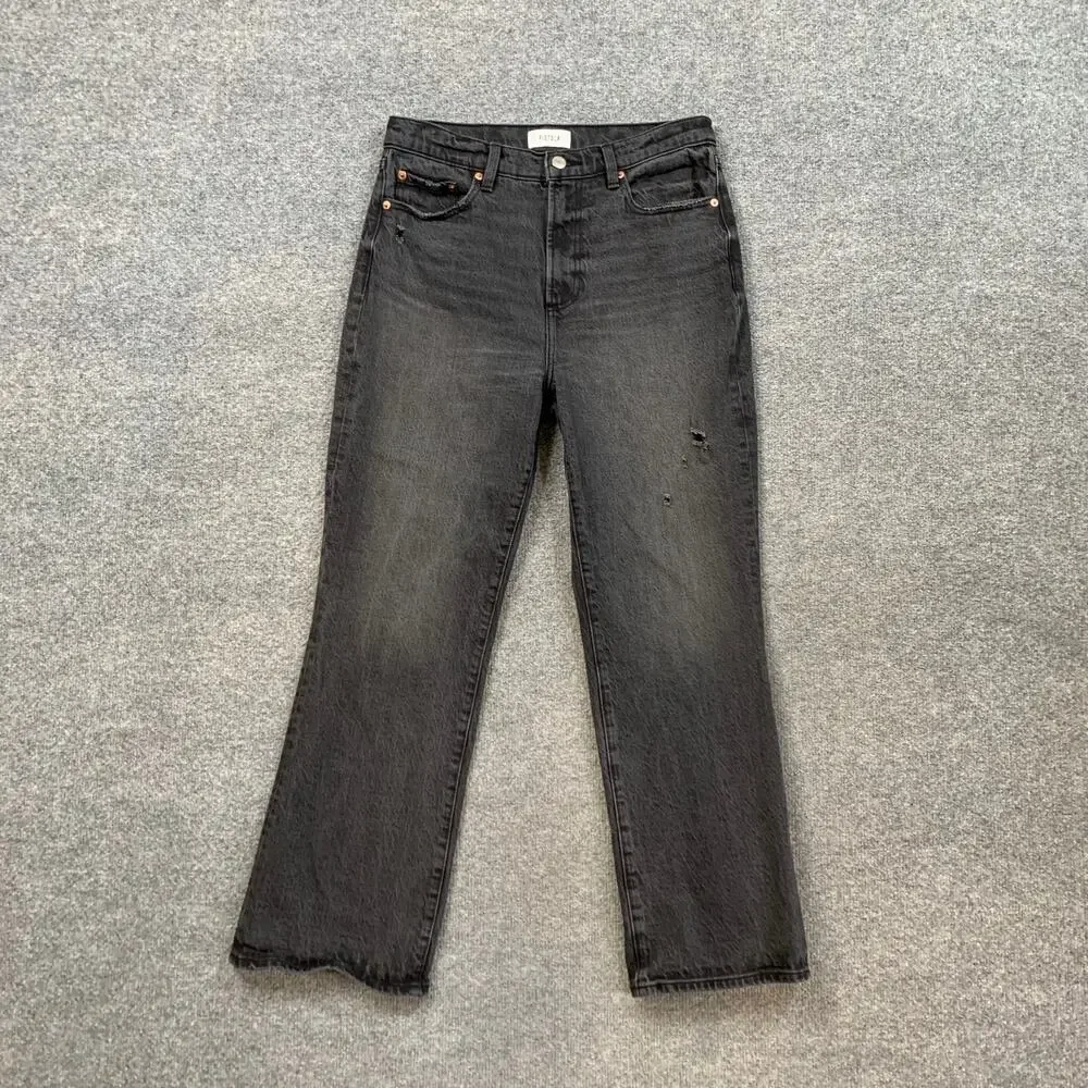Pistola Jeans Womens 28 Denim High Rise Ankle Bootcut Whiskered Cropped Pocket